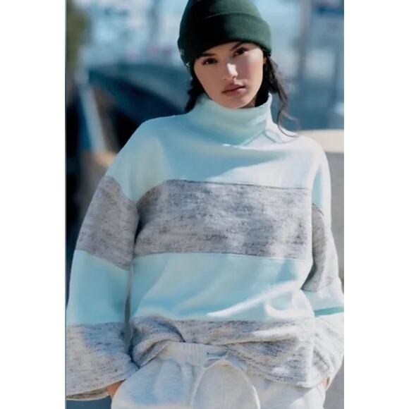 Anthropologie Sweaters - Daily Practice By‎ Anthropologie Oversized Striped Sweater Mint Size Large